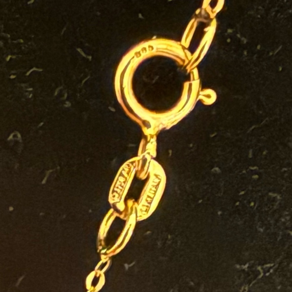 New 14k gold triple strand heart drop layer necklace - Picture 3 of 4